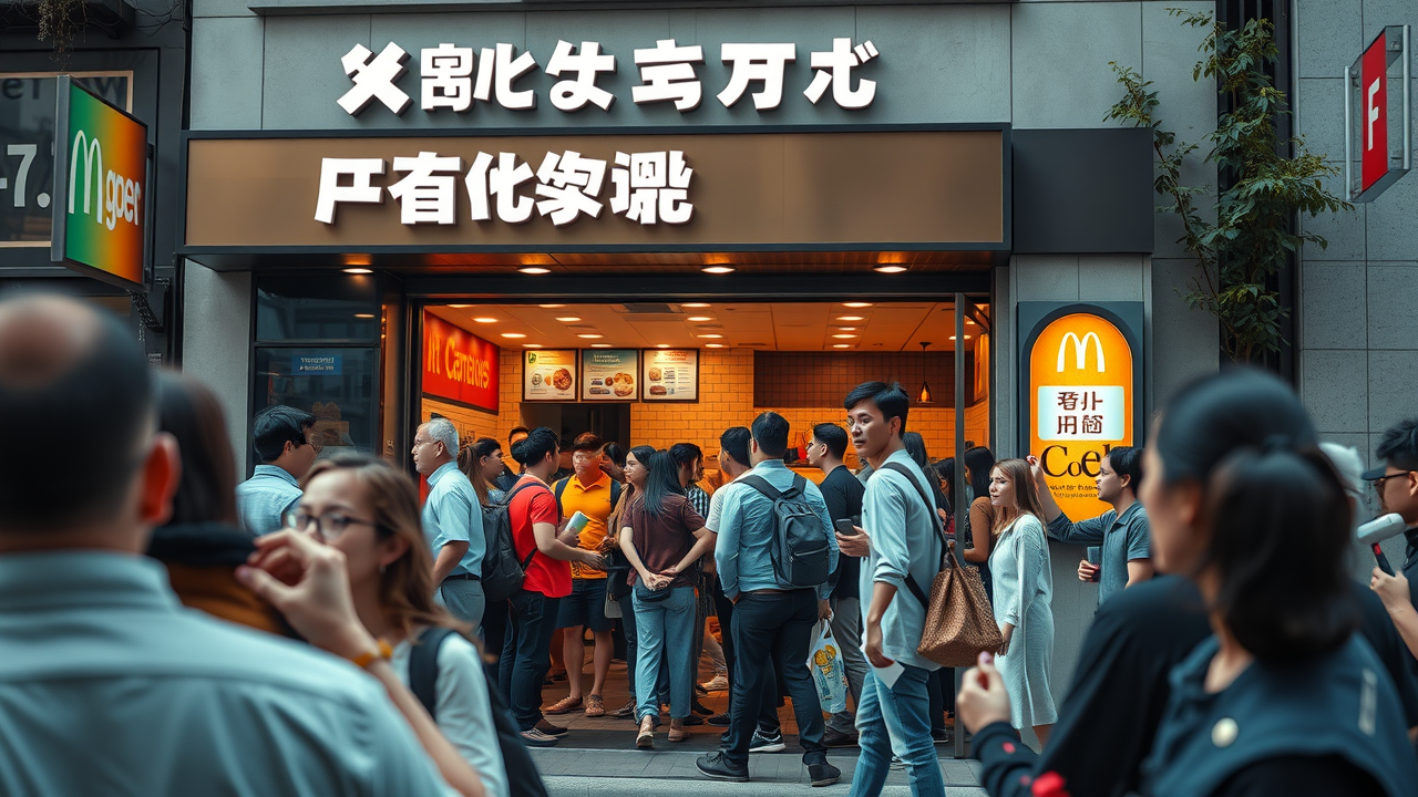 modern bustling franchise storefront exterior, vibrant city street with franchise branding, diverse group of customers entering, what is a franchise?
